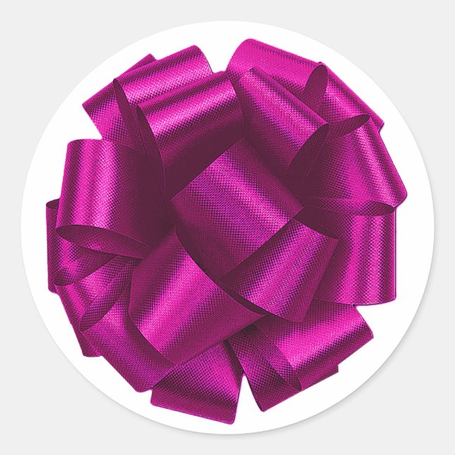 Rosa Schleifen-Sticker Runder Aufkleber (Vorderseite)