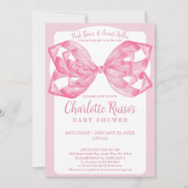 Rosa Schleifen Süße Hallo Arch Baby Shower Wasserf Einladung
