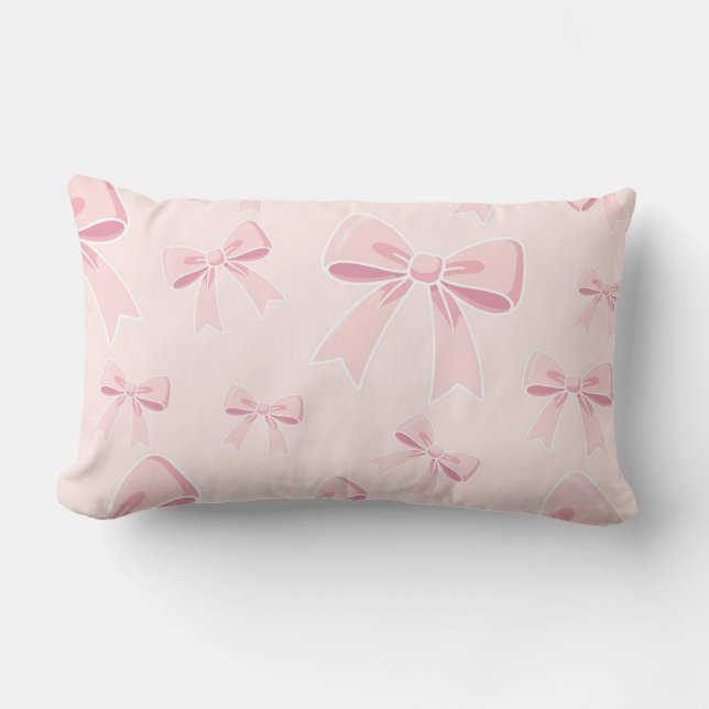 Rosa Schleifen Süße Kokette Cottage Chic  Lendenkissen (Vorderseite)