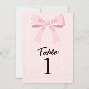 Rosa Schleifen Süße Kokette Cottage Chic Tischnumm Einladung