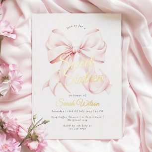 Rosa Schleifen Sweet Sixteen Geburtstagsfolien-Ein Folieneinladung