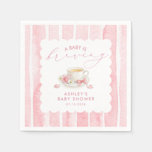 Rosa Schleifen-Tea-Baby-Baby-Party Serviette
