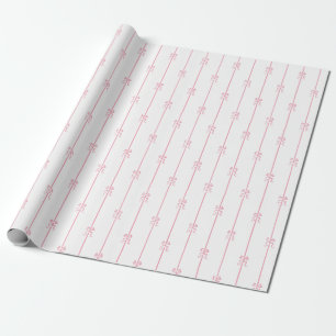 Rosa Schleifen und Streifen Geschenkpapier