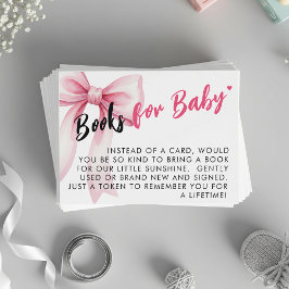 Rosa Schleifenband Süße Babyparty Buchanfrage Begleitkarte