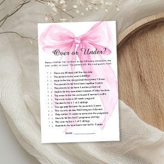 Rosa Schleifenband Über oder Unter Baby Shower Spi
