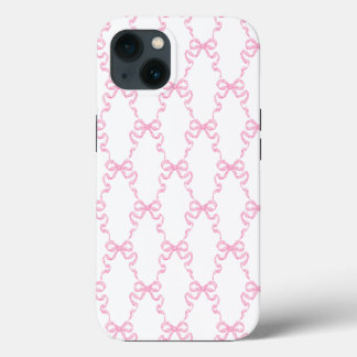 Rosa Schleifenbögen-Gitter iPhone 13 Hülle