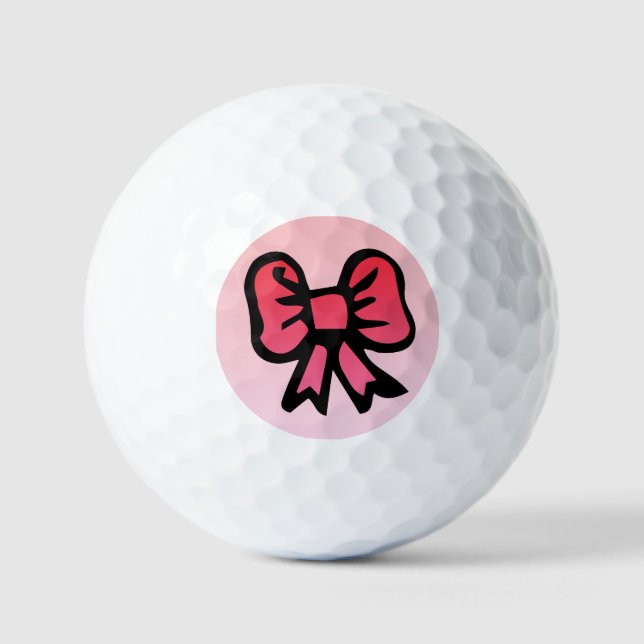 Rosa Schleifendesign Golfball (Vorderseite)