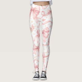 Rosa Schleifenmuster-Leggings Leggings