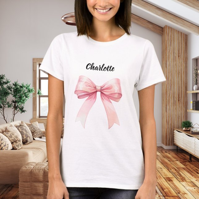 Rosa Schleifenname T-Shirt (Von Creator hochgeladen)