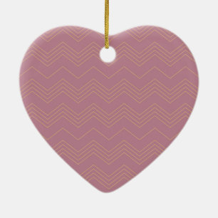 Rosa, schlichte, moderne, coole, trendige Zickzack Keramik Ornament