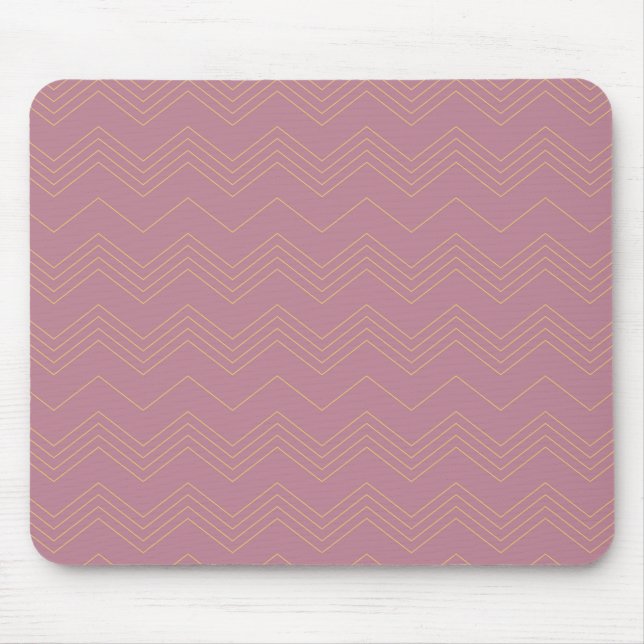 Rosa, schlichte, moderne, coole, trendige Zickzack Mousepad (Vorne)