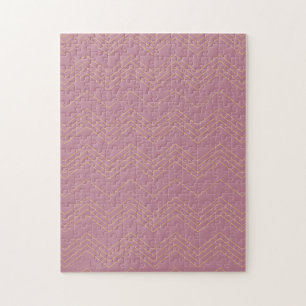 Rosa, schlichte, moderne, coole, trendige Zickzack Puzzle