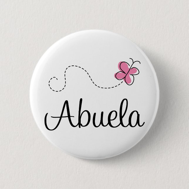 Rosa Schmetterling Abuela Geschenk-T-Shirt Button (Vorderseite)