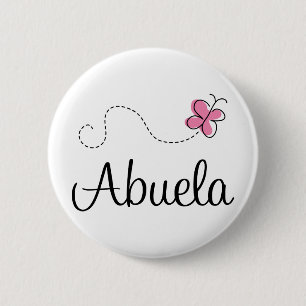 Rosa Schmetterling Abuela Geschenk-T-Shirt Button