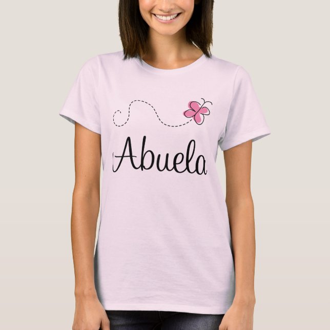 Rosa Schmetterling Abuela Geschenk-T-Shirt T-Shirt (Vorderseite)