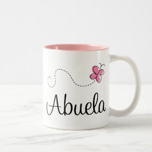 Rosa Schmetterling Abuela Geschenk-T-Shirt Zweifarbige Tasse