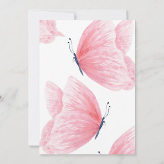 Rosa Schmetterling Baby Dusche Einladung