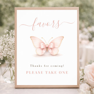 Rosa Schmetterling Baby Girl Shower Geschenke Schi Poster