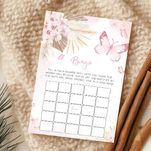 Rosa-Schmetterling-Baby-Shower-Bingo-Spiel