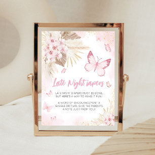Rosa Schmetterling Baby Shower Don't Say Baby Schi Poster