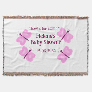 Rosa Schmetterling Baby Shower Wasserfarbe Name ei Decke