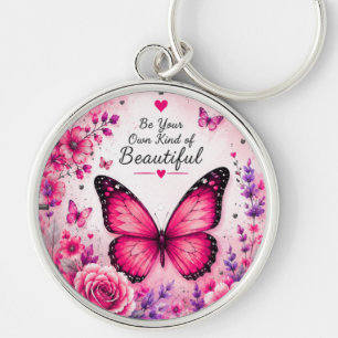 Rosa Schmetterling Blumen Schlüsselanhänger Gesche