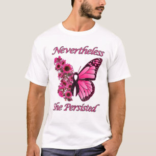 Rosa Schmetterling Brustkrebs T-Shirt
