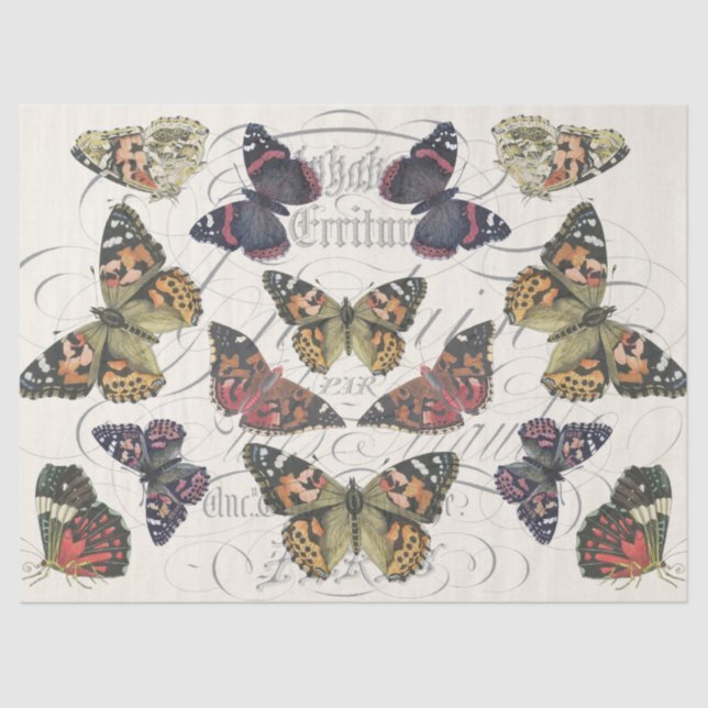 Rosa Schmetterling Decoupage Gewebe Seidenpapier (Vorderseite)