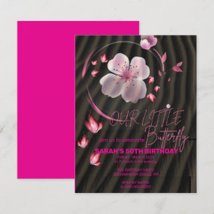 Rosa Schmetterling Einladung zum Geburtstag, Schme