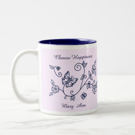 Rosa Schmetterling-Erinnerungstasse Zweifarbige Tasse