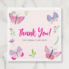 Rosa Schmetterling Geburtstag Danke Etikett Geschenkanhänger