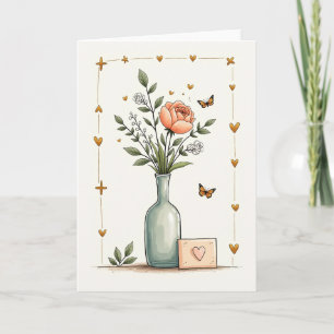 Rosa-Schmetterling-Geburtstagskarte Karte