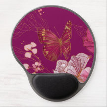Rosa Schmetterling Gel-Mauspad
