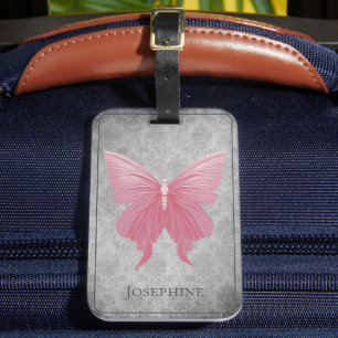 Rosa Schmetterling Gepäckanhänger