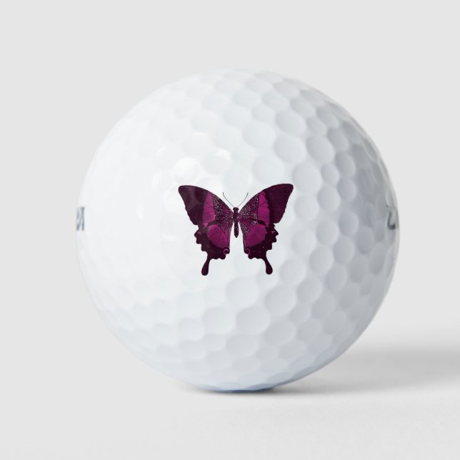 Rosa Schmetterling Hübsches Tierinsekt Golfball (Vorderseite)