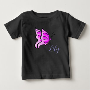 rosa Schmetterling - Ihr Babyname Baby T-shirt