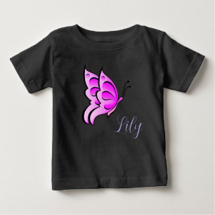 Rosa Schmetterling - Ihr Name für Ihr Baby Baby T-shirt