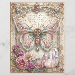 Rosa Schmetterling Junk Journal Scrapbook Papier