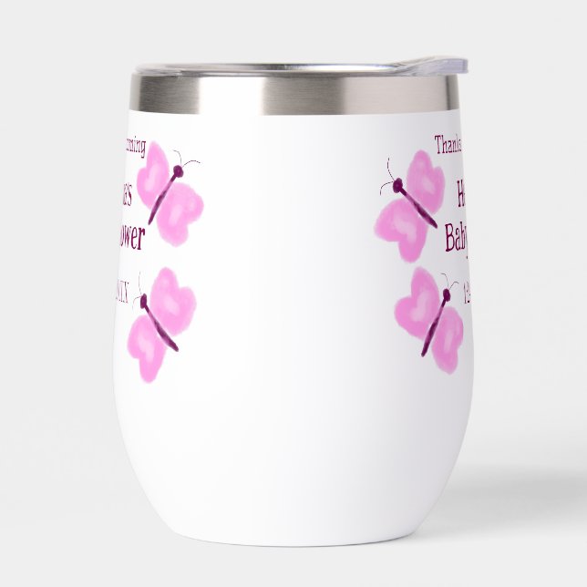 Rosa Schmetterling Kinderdusche Wasserfarbe Name (Links)