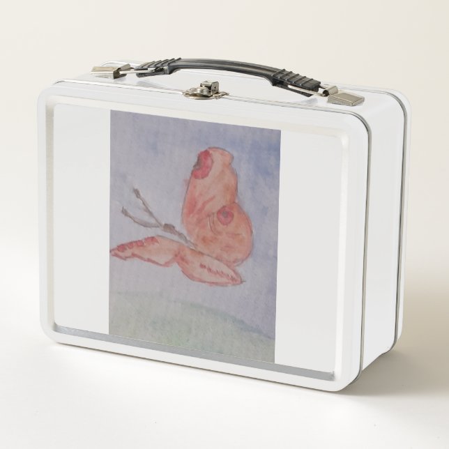 Rosa Schmetterling Lunchbox (Vorderseite)