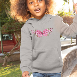 Rosa Schmetterling mit Sakura Hoodie