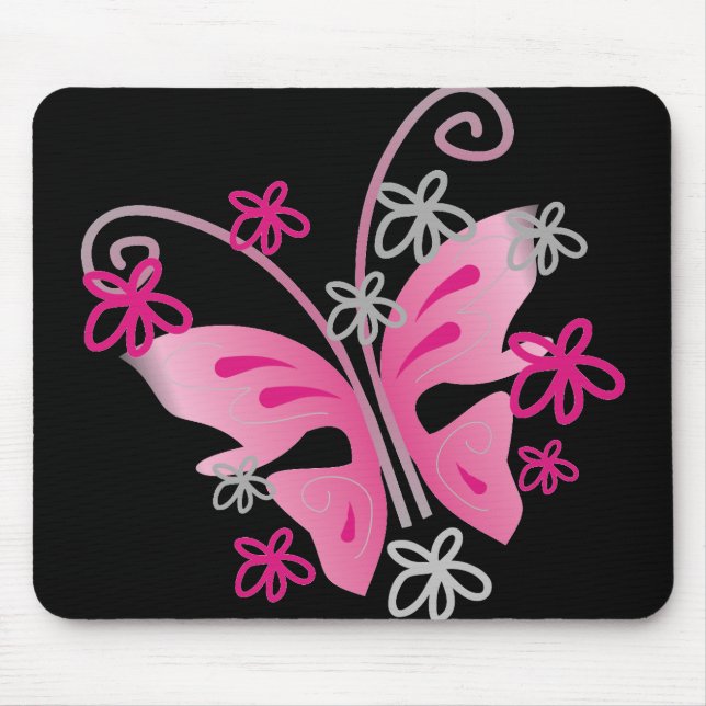 rosa Schmetterling mousepad (Vorne)