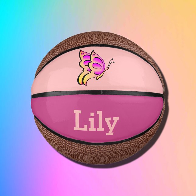 Rosa Schmetterling no2- Name Mini Basketball hinzu (Von Creator hochgeladen)