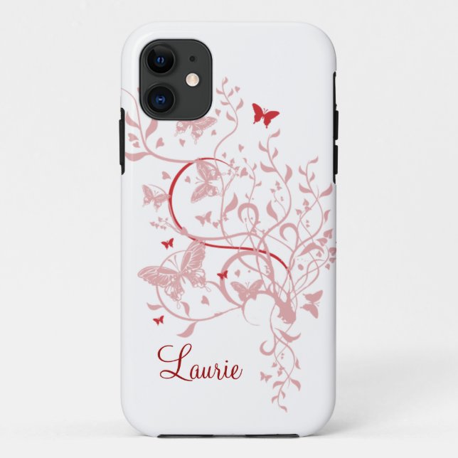 Rosa Schmetterling personalisierter iPhone 5 Fall Case-Mate iPhone Hülle (Rückseite)