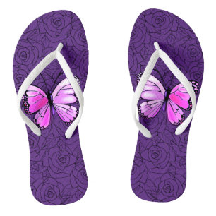 Rosa Schmetterling und Rose kippen Flops Flip Flops