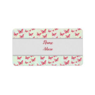 rosa Schmetterlinge Adressaufkleber