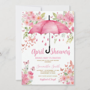 Rosa Schmetterlinge April-Schauer bringen Mai-Blum Einladung