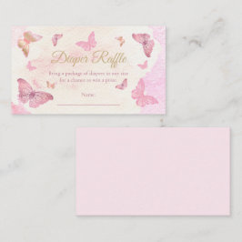 Rosa Schmetterlinge Babydusche Windelwindeln Begleitkarte