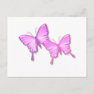 Rosa Schmetterlinge Design Postkarte