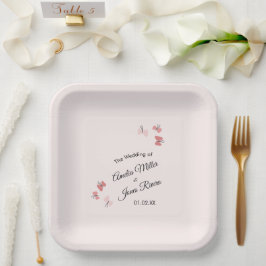 Rosa Schmetterlinge Garten Romantische einfache Ho Pappteller